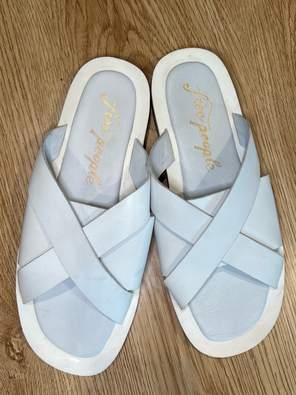Free People Del Mar Slide Sandal size 39/8.5 white